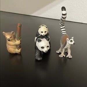 Black and White Animal Figurine Set with Action Figures